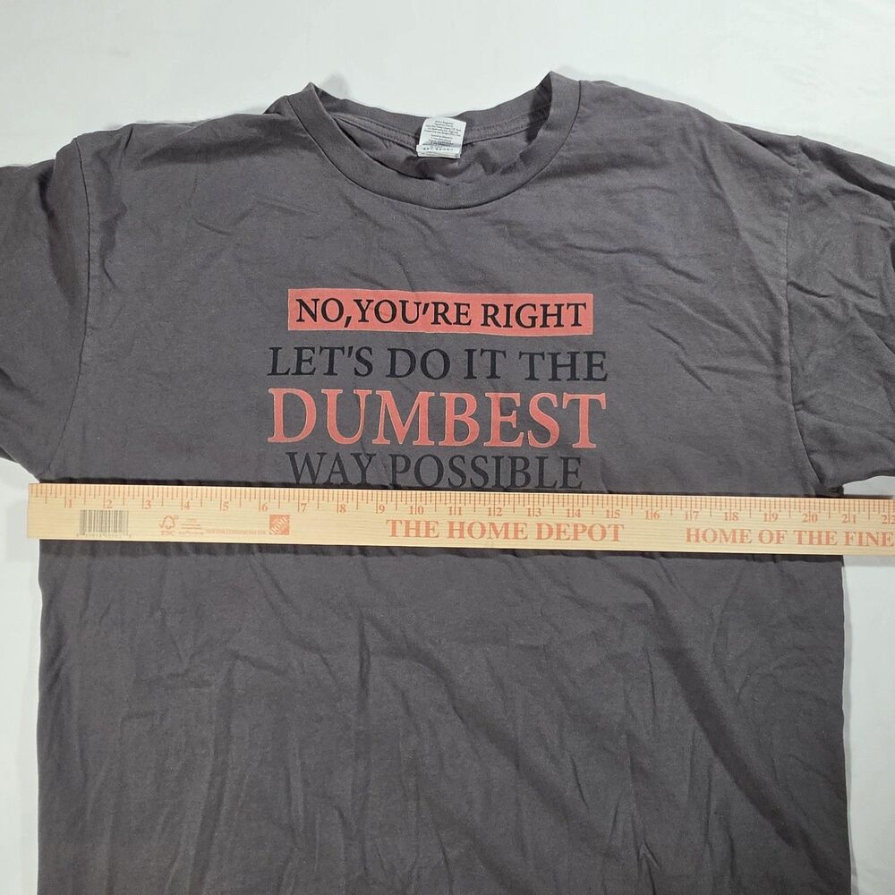 Gildan Shirt Mens XL Gray Funny Sarcastic Dumbest Way Possible Graphic Tee - Picture 6 of 8